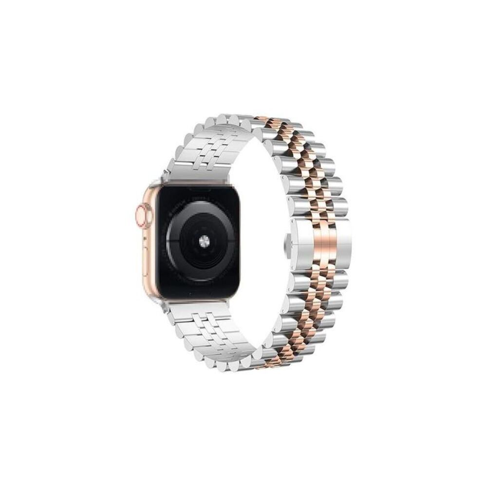 Worryfree Gadgets Classic Metal Band for Apple Watch 38/40/41mm Rose Gold/Silver